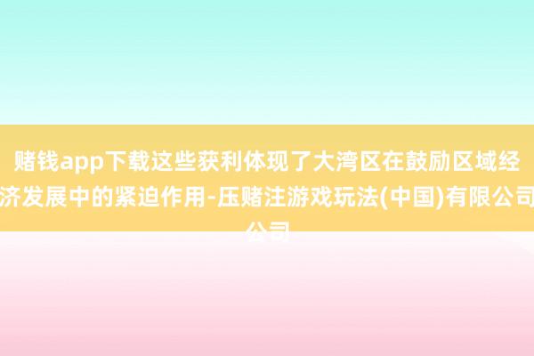 赌钱app下载这些获利体现了大湾区在鼓励区域经济发展中的紧迫作用-压赌注游戏玩法(中国)有限公司