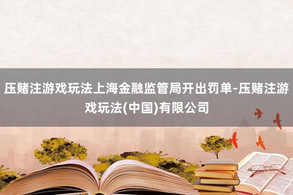 压赌注游戏玩法上海金融监管局开出罚单-压赌注游戏玩法(中国)有限公司