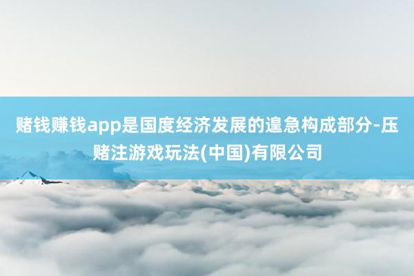 赌钱赚钱app是国度经济发展的遑急构成部分-压赌注游戏玩法(中国)有限公司