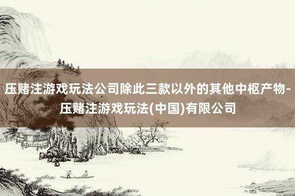 压赌注游戏玩法公司除此三款以外的其他中枢产物-压赌注游戏玩法(中国)有限公司