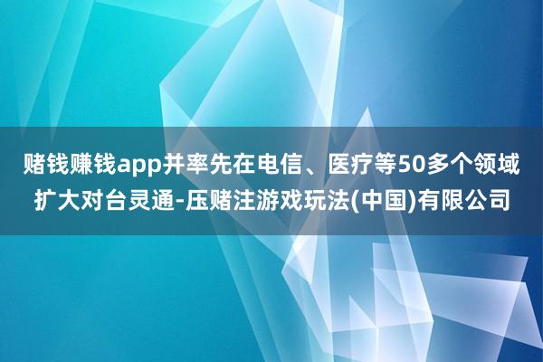 赌钱赚钱app并率先在电信、医疗等50多个领域扩大对台灵通-压赌注游戏玩法(中国)有限公司