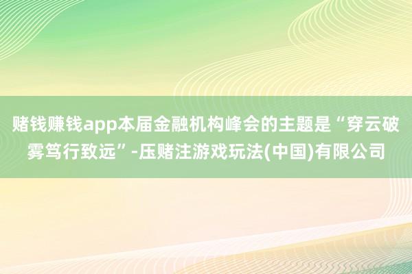 赌钱赚钱app本届金融机构峰会的主题是“穿云破雾笃行致远”-压赌注游戏玩法(中国)有限公司