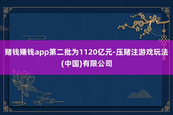 赌钱赚钱app第二批为1120亿元-压赌注游戏玩法(中国)有限公司