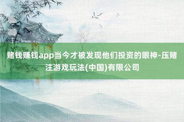 赌钱赚钱app当今才被发现他们投资的眼神-压赌注游戏玩法(中国)有限公司