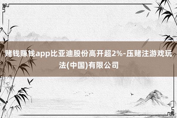 赌钱赚钱app比亚迪股份高开超2%-压赌注游戏玩法(中国)有限公司