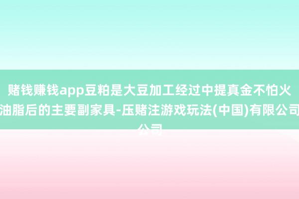 赌钱赚钱app豆粕是大豆加工经过中提真金不怕火油脂后的主要副家具-压赌注游戏玩法(中国)有限公司
