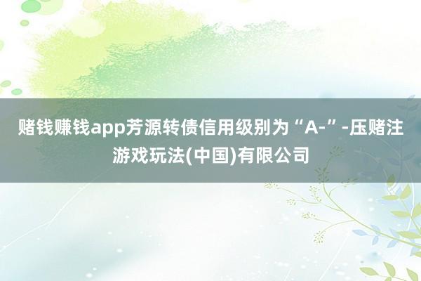 赌钱赚钱app芳源转债信用级别为“A-”-压赌注游戏玩法(中国)有限公司