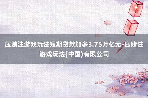 压赌注游戏玩法短期贷款加多3.75万亿元-压赌注游戏玩法(中国)有限公司