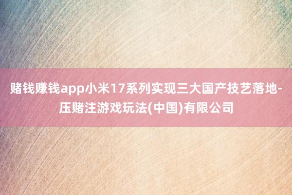 赌钱赚钱app小米17系列实现三大国产技艺落地-压赌注游戏玩法(中国)有限公司