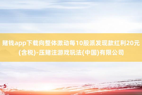 赌钱app下载向整体激动每10股派发现款红利20元(含税)-压赌注游戏玩法(中国)有限公司