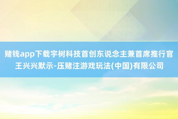 赌钱app下载宇树科技首创东说念主兼首席推行官王兴兴默示-压赌注游戏玩法(中国)有限公司