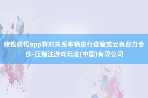 赌钱赚钱app将对关系车辆进行查验或云表费力会诊-压赌注游戏玩法(中国)有限公司