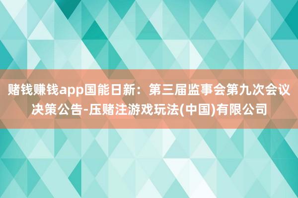 赌钱赚钱app国能日新：第三届监事会第九次会议决策公告-压赌注游戏玩法(中国)有限公司