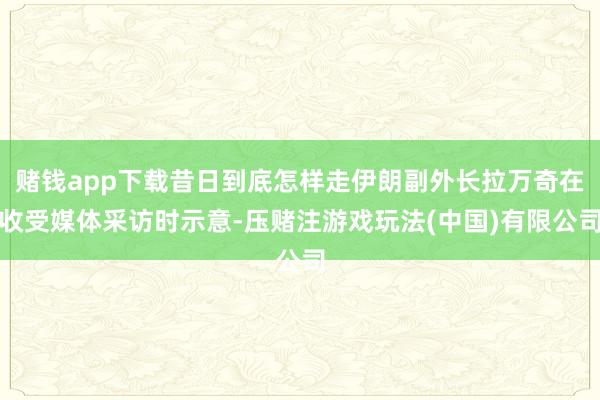 赌钱app下载昔日到底怎样走伊朗副外长拉万奇在收受媒体采访时示意-压赌注游戏玩法(中国)有限公司