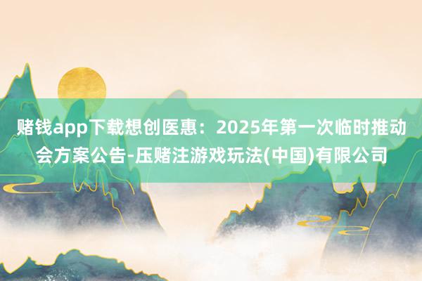 赌钱app下载想创医惠：2025年第一次临时推动会方案公告-压赌注游戏玩法(中国)有限公司
