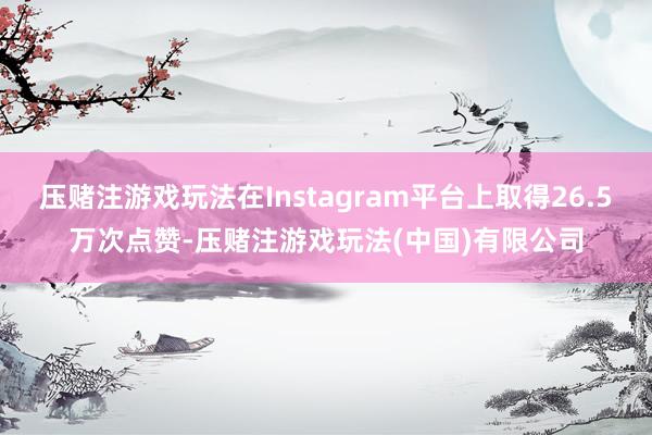 压赌注游戏玩法在Instagram平台上取得26.5万次点赞-压赌注游戏玩法(中国)有限公司