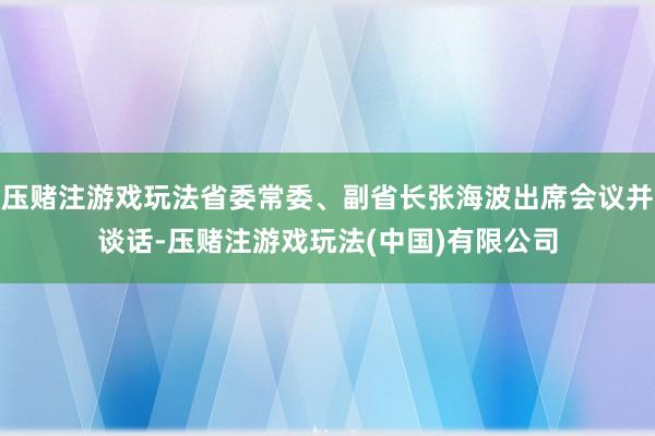 压赌注游戏玩法省委常委、副省长张海波出席会议并谈话-压赌注游戏玩法(中国)有限公司