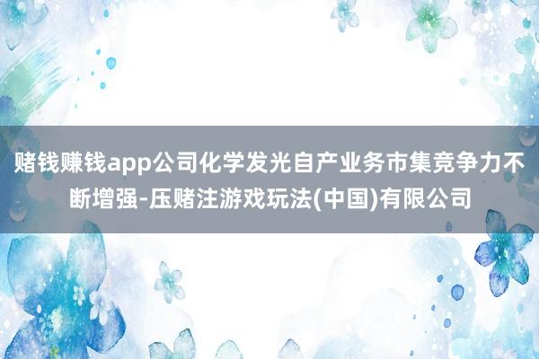 赌钱赚钱app公司化学发光自产业务市集竞争力不断增强-压赌注游戏玩法(中国)有限公司