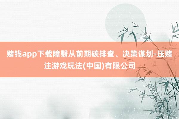赌钱app下载障翳从前期碳排查、决策谋划-压赌注游戏玩法(中国)有限公司