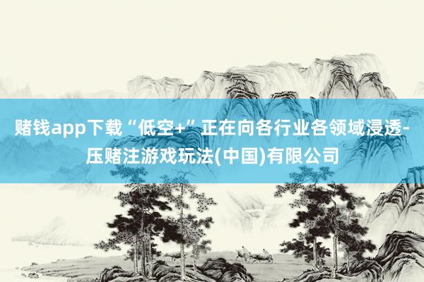 赌钱app下载“低空+”正在向各行业各领域浸透-压赌注游戏玩法(中国)有限公司