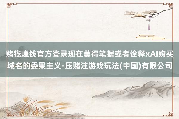 赌钱赚钱官方登录现在莫得笔据或者诠释xAI购买域名的委果主义-压赌注游戏玩法(中国)有限公司