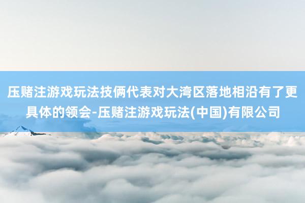 压赌注游戏玩法技俩代表对大湾区落地相沿有了更具体的领会-压赌注游戏玩法(中国)有限公司