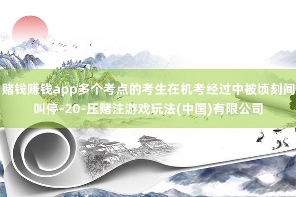 赌钱赚钱app多个考点的考生在机考经过中被顷刻间叫停-20-压赌注游戏玩法(中国)有限公司